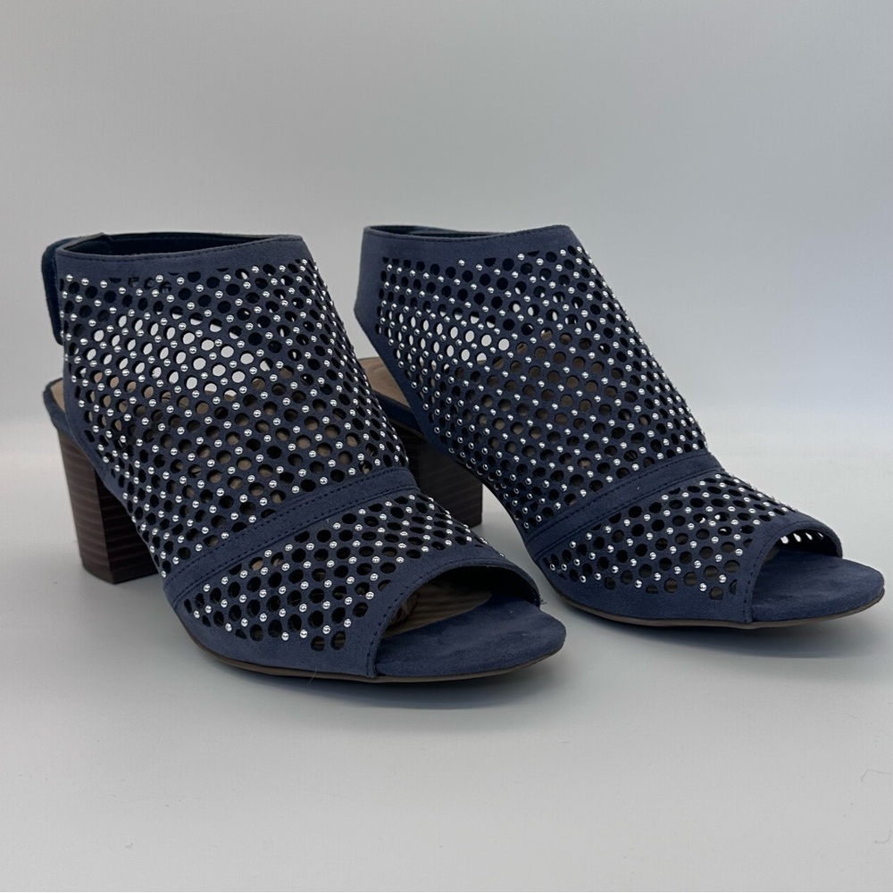 Blue Susie Sandal Studded Open Toe Kim Roger’s Rio Shoes Size 9.5 Memory Foam